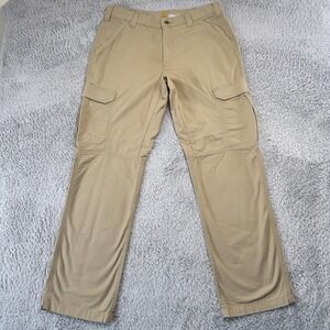 Carhartt Pants Mens 34x32 Beige Force Relaxed Fit Cargo Canvas Workwear Ripstop